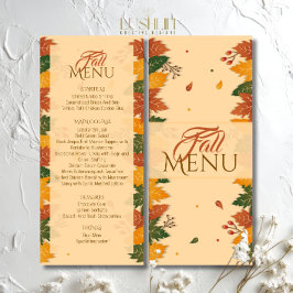 Bruine tinten van Herfst Herfstbladeren Plat Menu
