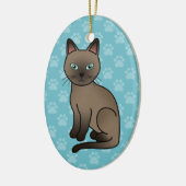 Bruine tonkinese kat keramisch ornament (Links)
