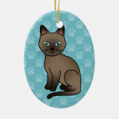 Bruine tonkinese kat keramisch ornament (Achterkant)