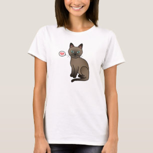 Bruine Tonkinese Kat Liefde T-shirt