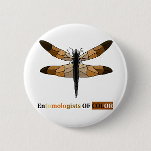 Bruine-toondragonfly Ronde Button 5,7 Cm