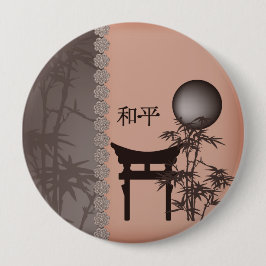 Bruine Torii bamboeperzik Ronde Button 4,0 Cm