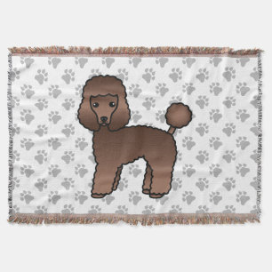 Bruine Toy Poodle Schattige Cartoon Hond Deken