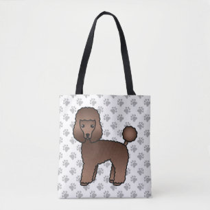Bruine Toy Poodle Schattige Cartoon Hond Draagtas