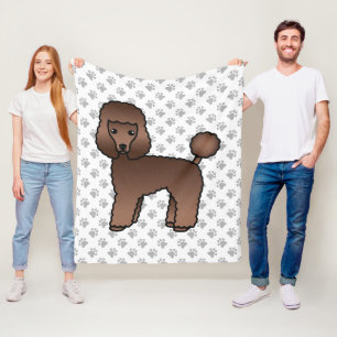 Bruine Toy Poodle Schattige Cartoon Hond Fleece Deken