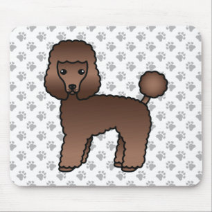 Bruine Toy Poodle Schattige Cartoon Hond Muismat