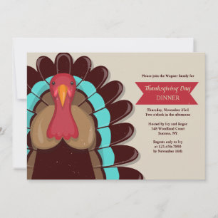 Bruine Turkse Thanksgiving Uitnodiging