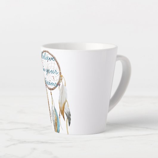 Bruine Turquoise Dream Catcher Latte Mok (Rechterhoek)