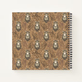Bruine Uil Geïllustreerd Bospatroon Notitieboek (Achterkant)