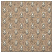 Bruine Uil Geïllustreerd Bospatroon Stof (Swatch)