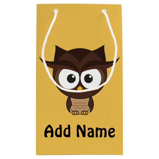 Bruine uil klein cadeauzakje (Achterkant)