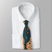 Bruine Uil Retro Kleurrijk Gepersonaliseerd Patroo Stropdas (Gebonden)