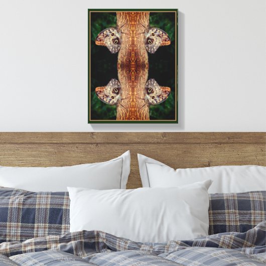 Bruine Uil Vlinder Close Up Natuur Abstract Canvas Afdruk (Insitu (Slaapkamer))