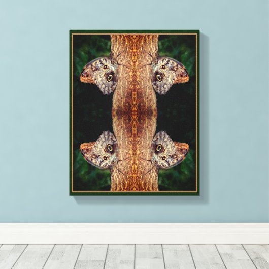 Bruine Uil Vlinder Close Up Natuur Abstract Canvas Afdruk (Insitu (Houten vloer))