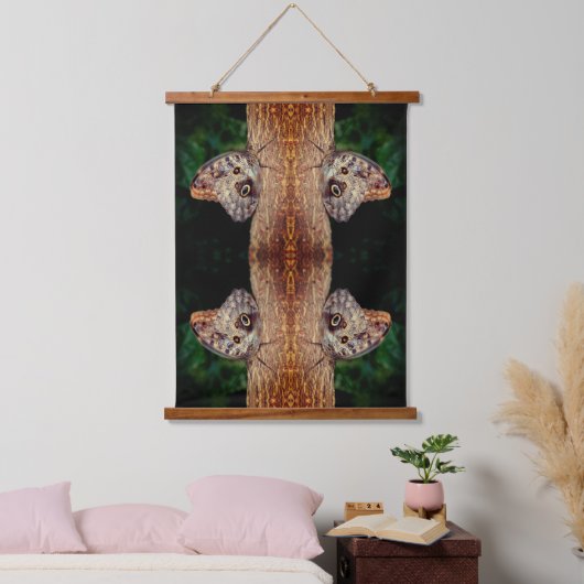 Bruine Uil Vlinder Natuur Abstract Hangend Wandkleed (Slaapkamer)