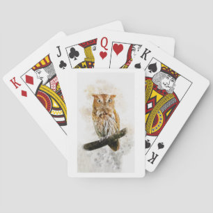 Bruine uil wildlife speelkaarten