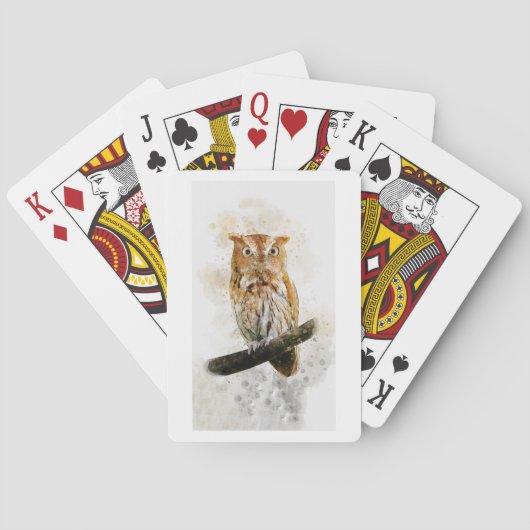 Bruine uil wildlife speelkaarten (Achterkant)