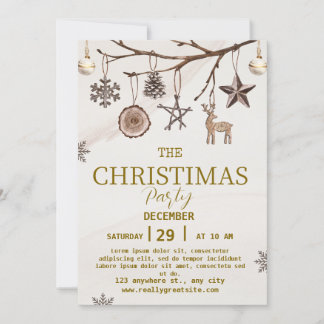 bruine uitnodiging voor kerstfeest