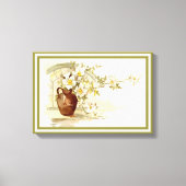 bruine vaas witte rozen waterverf print (Voorkant)