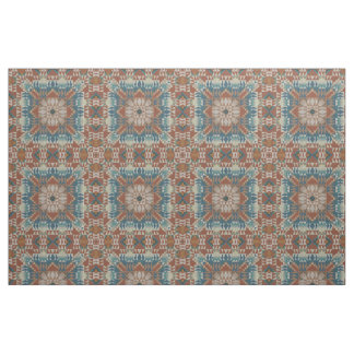 Bruine Verbrande Oranje Taupe Blauwe Teal Etnische Stof