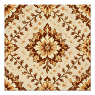 Bruine vintage shabby patroon perfect poster