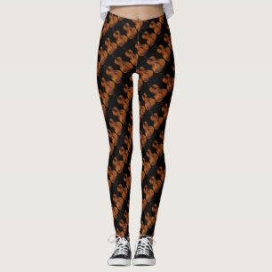 Bruine vioolmuziek Abstracte zwarte Leggings