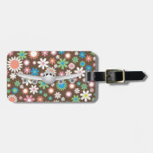 bruine vleerspoel met vliegtuig bagagelabel (Voorkant horizontaal)