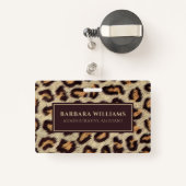 Bruine vlekvormig bladerspatroon met bont textuur badge (Achterkant met intrekbare)