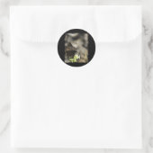 Bruine vlinder ronde sticker (Tas)