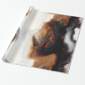 Bruine vloeistof-schilderkunst cadeaupapier (Uitgerold)