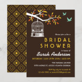  bruine-vogelkooi-bridale douche kaart (Voorkant / Achterkant)