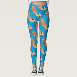 bruine walvis blauw leggings