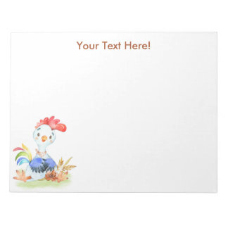 Bruine Waterverf Kleine Rooster Notitieblok