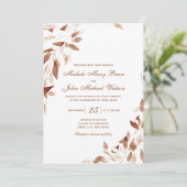 Bruine Waterverf najaar uitnodigen voor bruiloft Kaart (Staand voorkant)