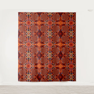 Bruine Wervelend Ontwerp Wandtapijt Wandkleed