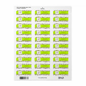 Bruine wervelingen Damask Groen Retouradreslabel Etiket (Full Sheet)