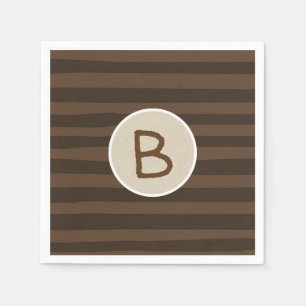 Bruine Whimsical Strepen Rustiek Modern Minimaal Servetten