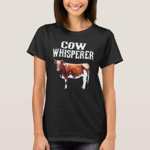 Bruine Witte Koe Fluisteraar Boerderij Dier T-shirt