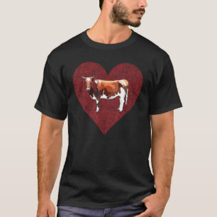 Bruine Witte Koe Valentijnsdag Liefde Vingerafdruk T-shirt