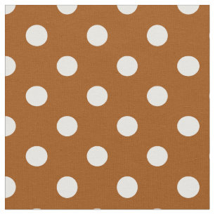 Bruine Witte Polka Dots Textiel Stof