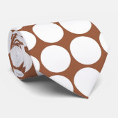Bruine witte pooldots - Stropdas (Opgerold)