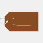 Bruine witte tarwe Laurel Wreated Initiaal Monogra Cadeaulabel (Achterkant Horizontaal)