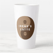 Bruine Yin & Yang koffieboon logo aangepaste latte Latte Mok (Voorkant)