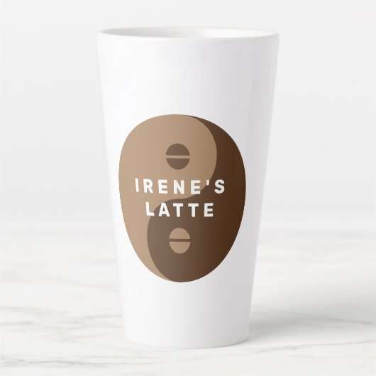 Bruine Yin & Yang koffieboon logo aangepaste latte Latte Mok (Voorkant)