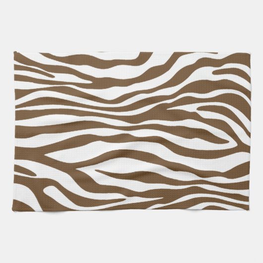 Bruine Zebra Animal Print Theedoek (Horizontaal)