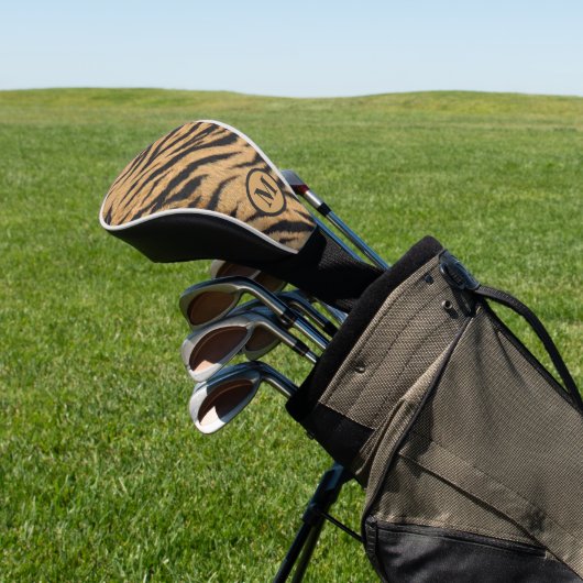 Bruine zebra bijtstrips golfheadcover (Insitu)