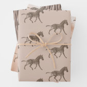 Bruine Zebra Blush Peach Ombre Inpakpapier Vel (In situ)