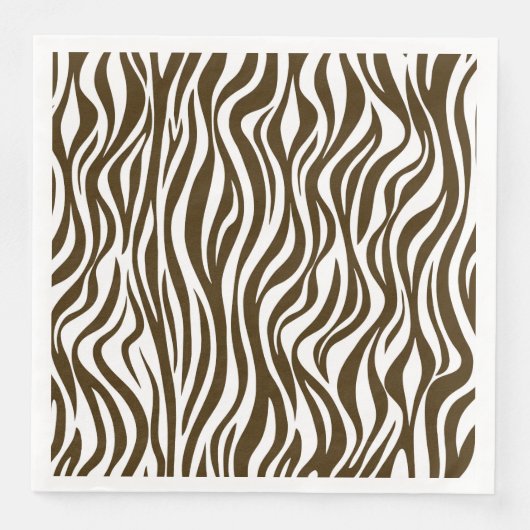 Bruine Zebra-huidafdruk Servet (Voorkant)