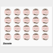 Bruine zebra/monogramstickers ronde sticker (Vel)