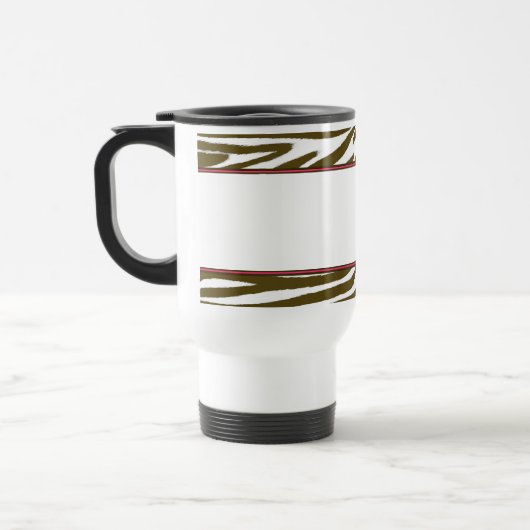 Bruine Zebra Print Monogram Mok (Links)